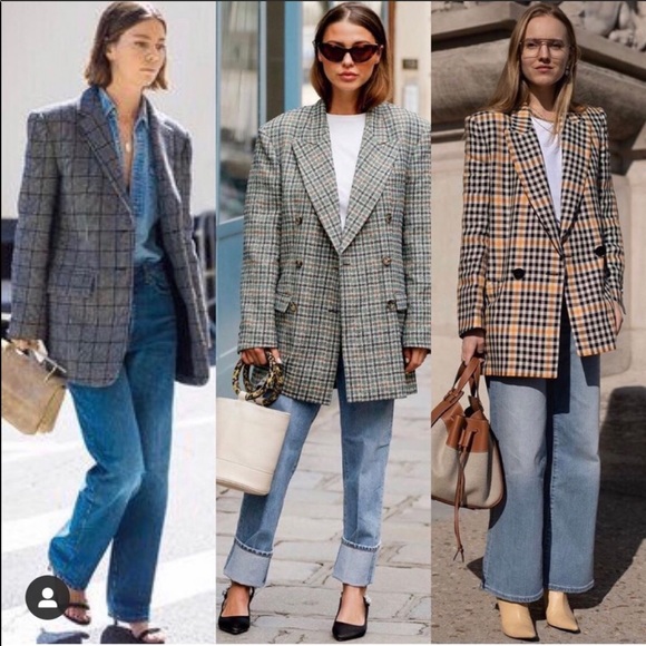 The Andover Plaid Oversized Unisex Blazer Large - Picture 2 of 11